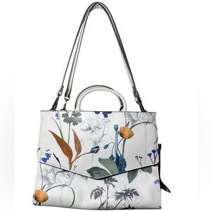 Fiorelli Mia Botanical Floral Grab Bag – White Gold Green Multi Pocket